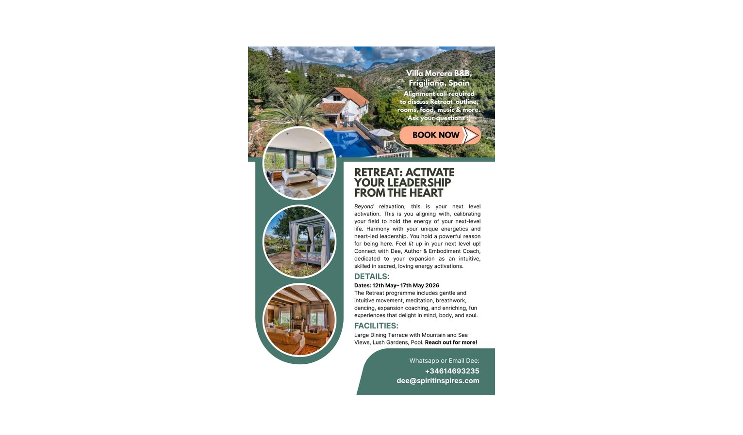 Retreat: Activate Your Leadership From The Heart - Villa Morera, Frigiliana