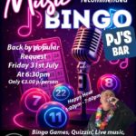 Musical Bingo at PJ's Bar & Restaurant - Friday July 31st.